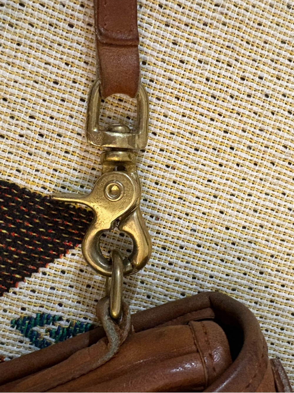 Coach Vintage Tan Leather Station Bag 1980’s Brass Hardware 0406-328 - Picture 10 of 16